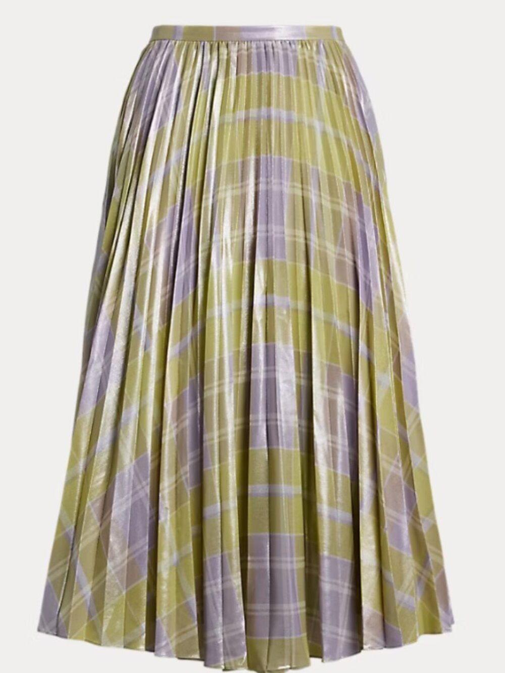 Lauren Ralph Lauren Checked Plaid Pleated Georgette Skirt, Size 16, NWT